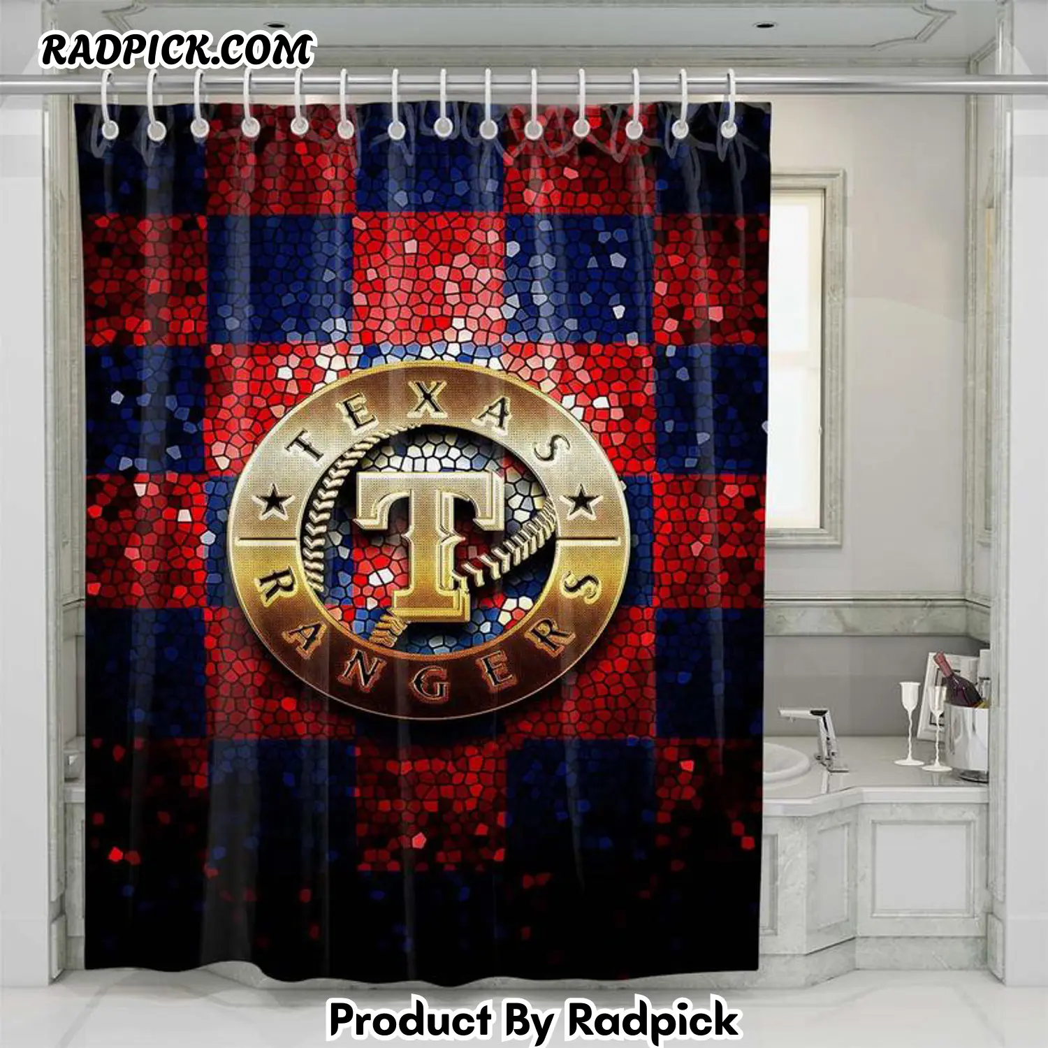 Texas rangers shower curtain set bathroom set for bathroom decor best gift for friends rp38799